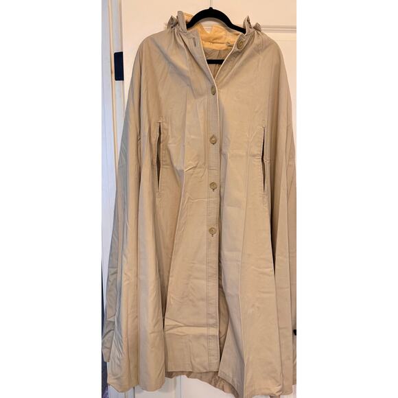 Vtg Women's Cloak/Poncho Rain Coat Hooded Made in Poland Tan Button Front OS - Picture 1 of 5